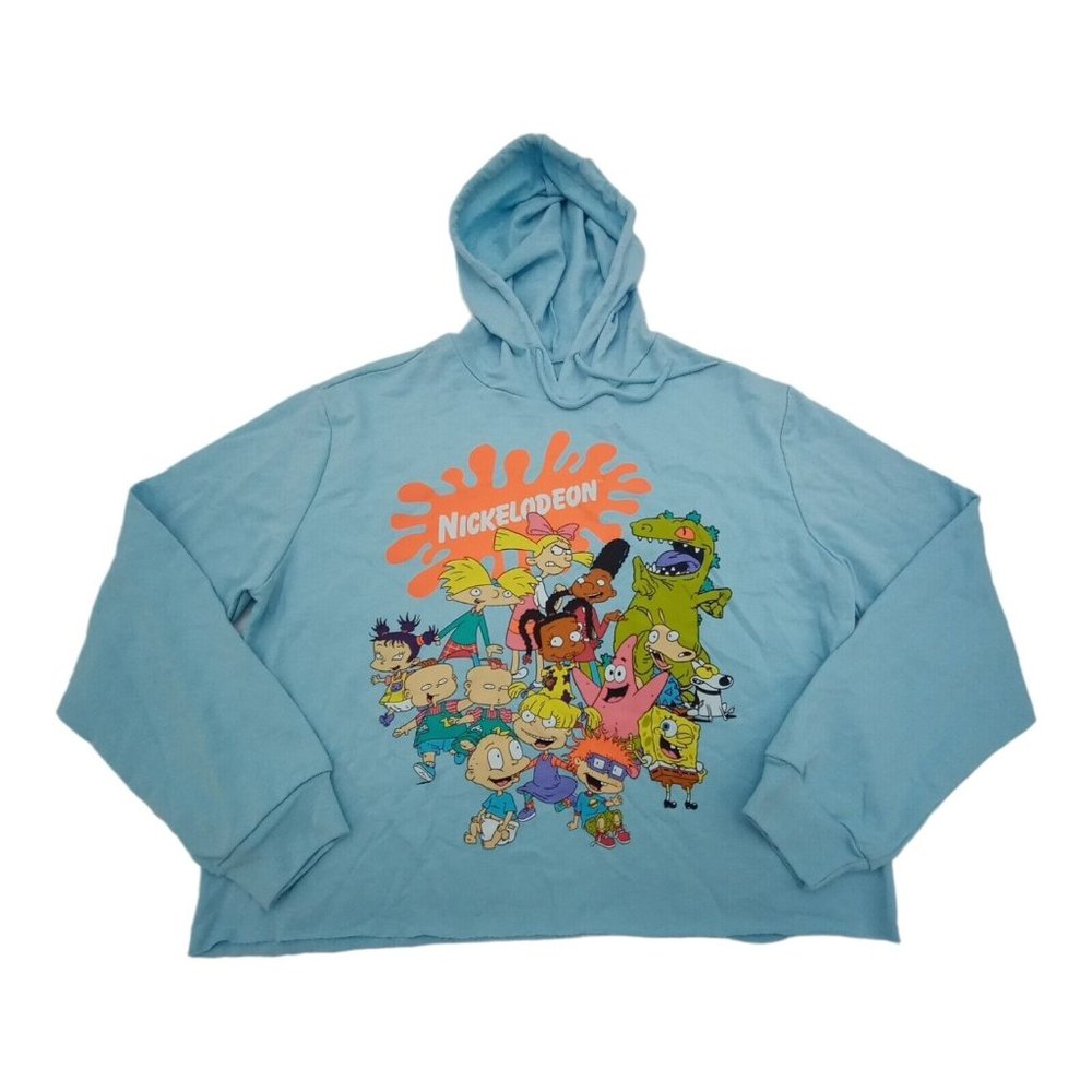 Nickelodeon Women's XL Friends Hooded Graphic Blue Sweatshirt